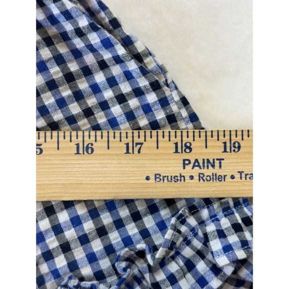Misa Los Angeles Lynn Shorts Womens XS Blue Multi Check Ruffle Bow Elastic Waist - Picture 9 of 14